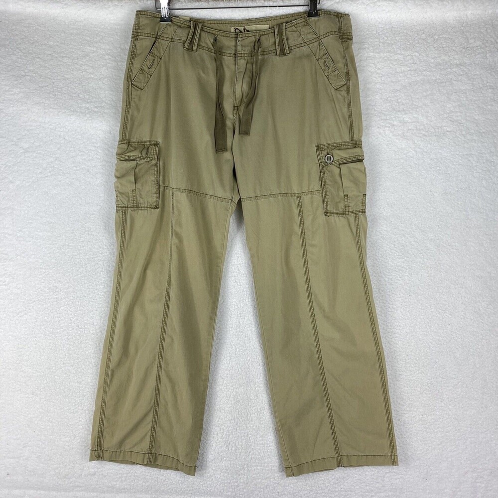 Vintage Manhattan Blues Pants Womens‎ Size 12 Tan Cargo Y2K 90s Drawstring
